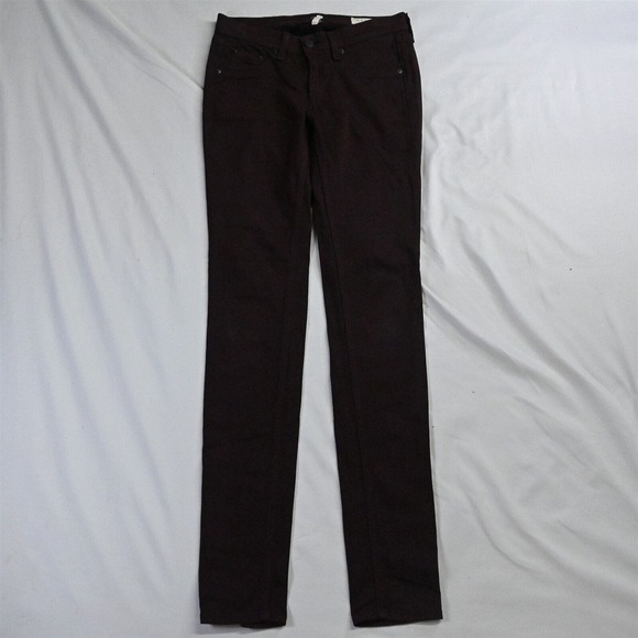 Rag‎ + Bone 25 Legging Super Skinny Dark Red Mulberry Brushed Knit Jeans - Picture 1 of 7